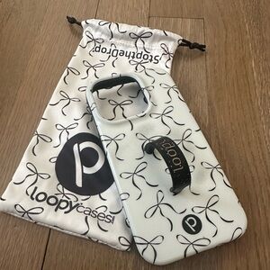 Loopy Cases White and Black Bow iPhone 14 Pro Case